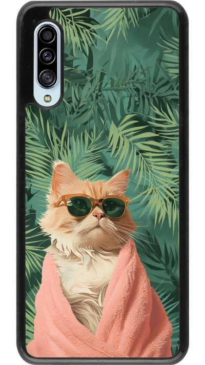 Coque Samsung Galaxy A90 5G - Cat Summer Palms