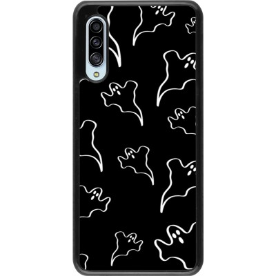 Coque Samsung Galaxy A90 5G - Halloween 2024 black and white ghosts