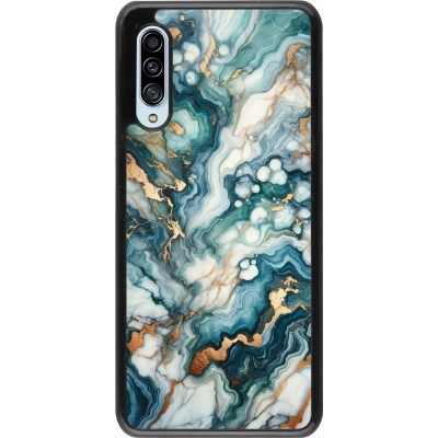 Coque Samsung Galaxy A90 5G - Marbre Vert Bleu Doré