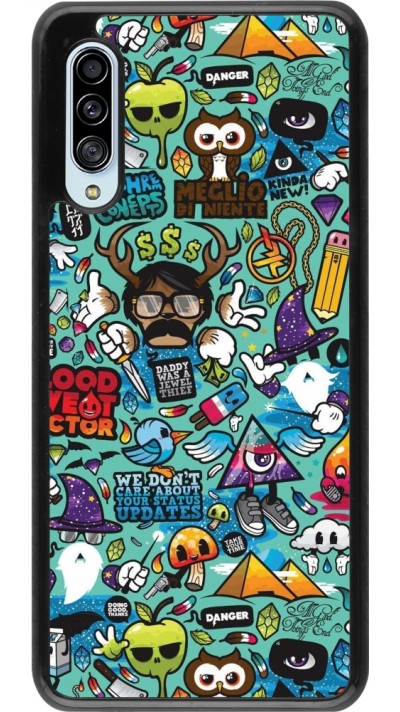 Coque Samsung Galaxy A90 5G - Mixed Cartoons Turquoise