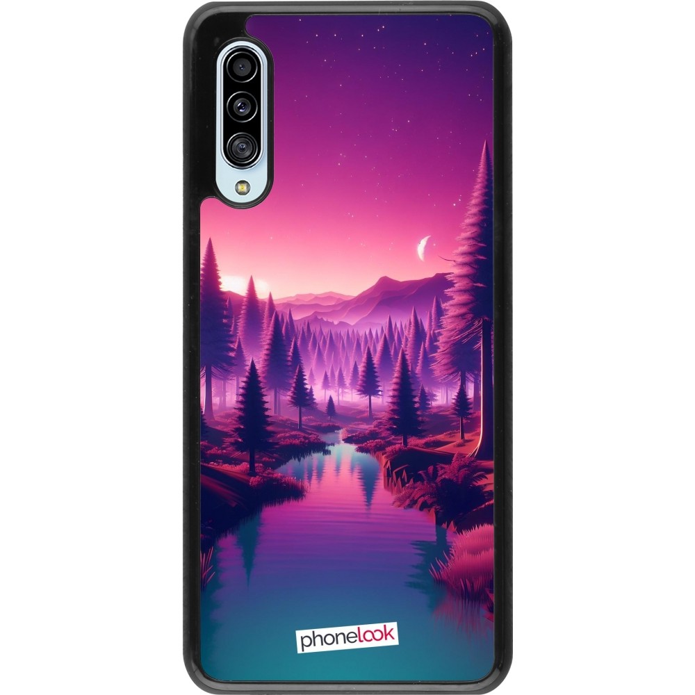 Coque Samsung Galaxy A90 5G - Paysage Violet-Rose