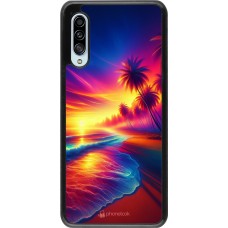 Coque Samsung Galaxy A90 5G - Plage coucher soleil flashy