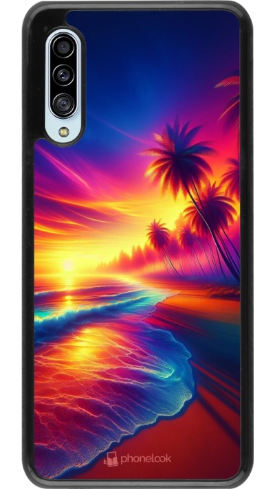 Coque Samsung Galaxy A90 5G - Plage coucher soleil flashy