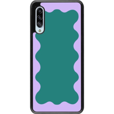 Coque Samsung Galaxy A90 5G - Wavy Rectangle Green Purple