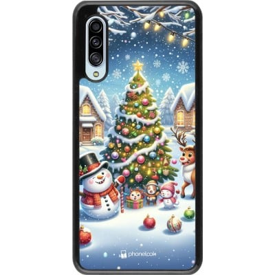 Coque Samsung Galaxy A90 5G - Noël 2023 bonhomme de neige et sapin