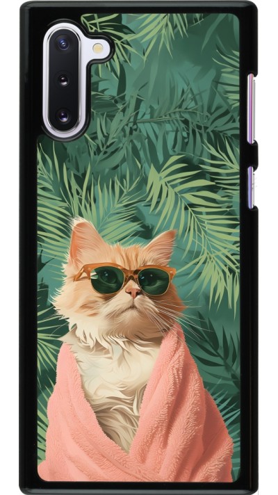 Coque Samsung Galaxy Note 10 - Cat Summer Palms