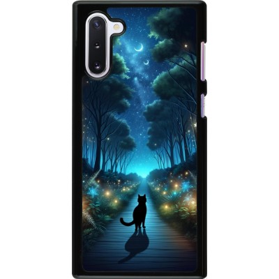 Coque Samsung Galaxy Note 10 - Chat noir promenade