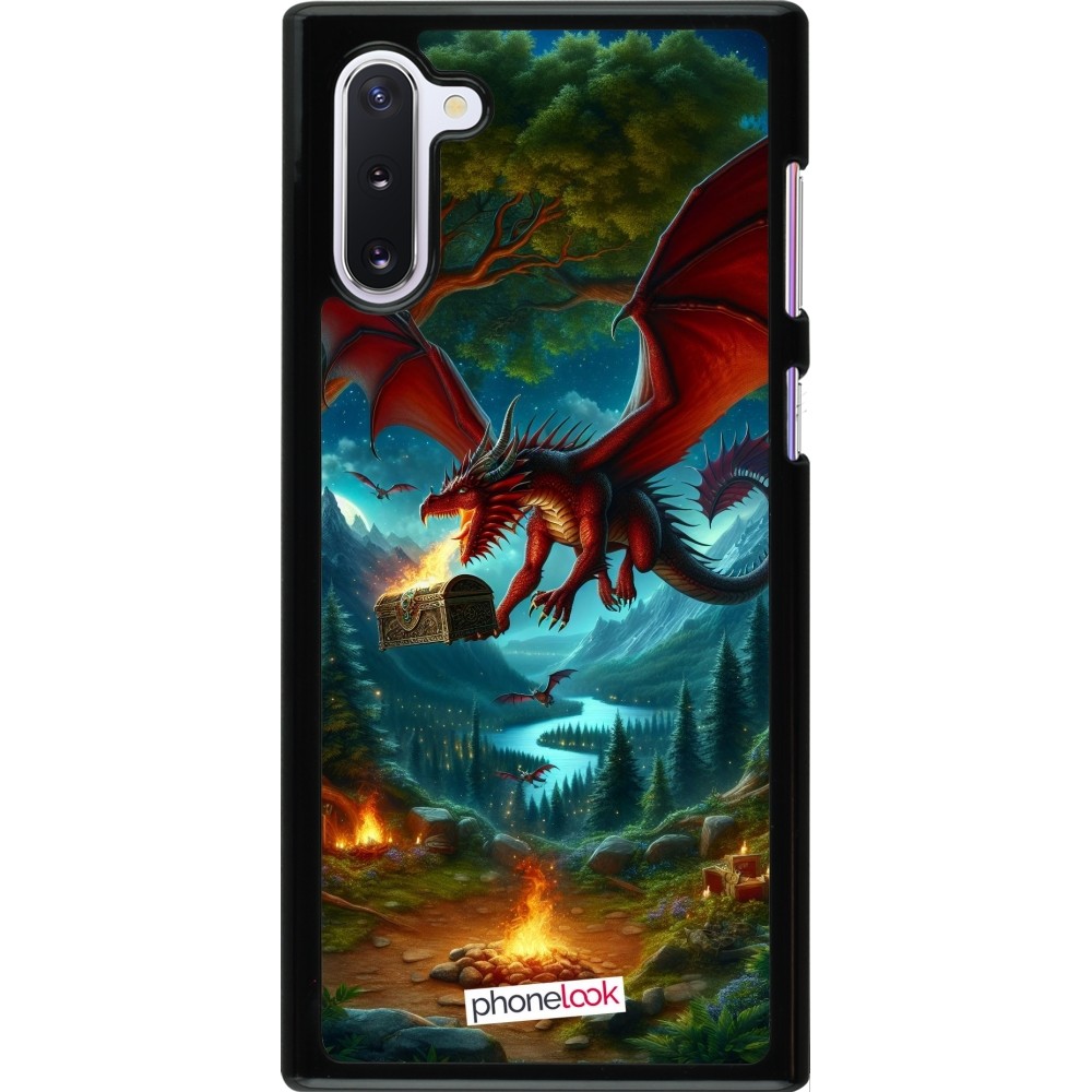 Coque Samsung Galaxy Note 10 - Dragon Volant Forêt Trésor