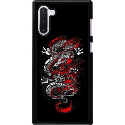 Coque Samsung Galaxy Note 10 - Japanese style Dragon Tattoo Red Black