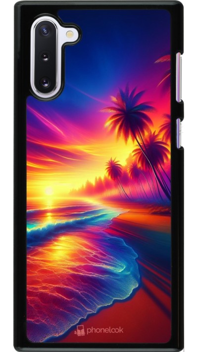 Coque Samsung Galaxy Note 10 - Plage coucher soleil flashy