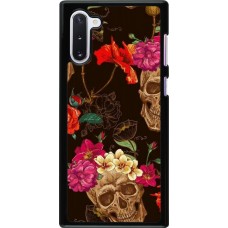 Hülle Samsung Galaxy Note 10 - Skulls and flowers