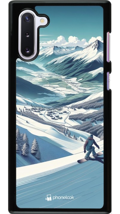 Coque Samsung Galaxy Note 10 - Snowboarder Montagne