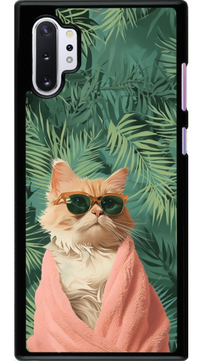 Coque Samsung Galaxy Note 10+ - Cat Summer Palms