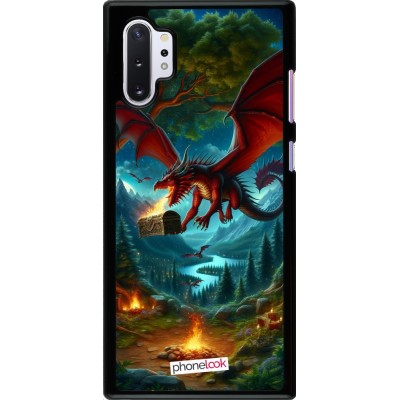 Coque Samsung Galaxy Note 10+ - Dragon Volant Forêt Trésor