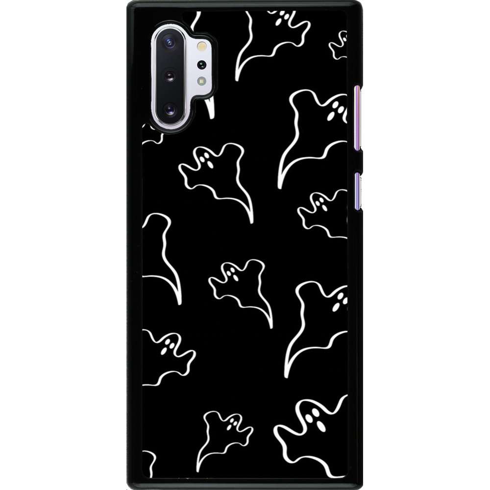 Coque Samsung Galaxy Note 10+ - Halloween 2024 black and white ghosts