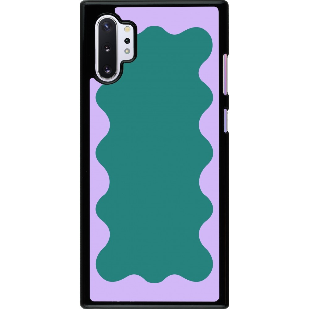 Coque Samsung Galaxy Note 10+ - Wavy Rectangle Green Purple