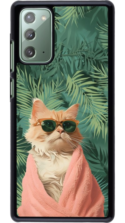 Coque Samsung Galaxy Note 20 - Cat Summer Palms