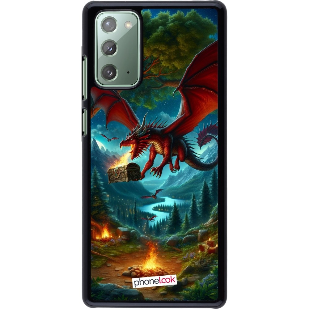 Coque Samsung Galaxy Note 20 - Dragon Volant Forêt Trésor