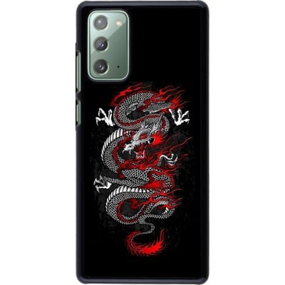 Coque Samsung Galaxy Note 20 - Japanese style Dragon Tattoo Red Black