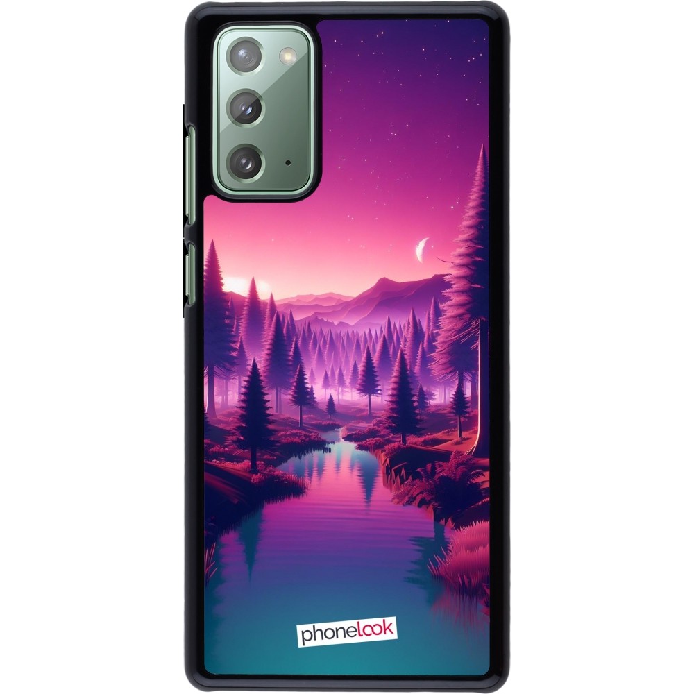 Coque Samsung Galaxy Note 20 - Paysage Violet-Rose