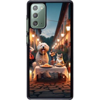 Coque Samsung Galaxy Note 20 - Valentine 2024 Dog & Cat Candlelight