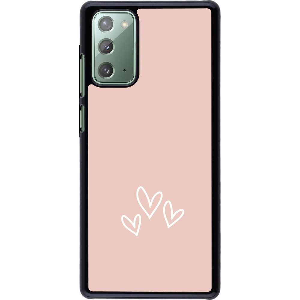 Coque Samsung Galaxy Note 20 - Valentine 2023 three minimalist hearts