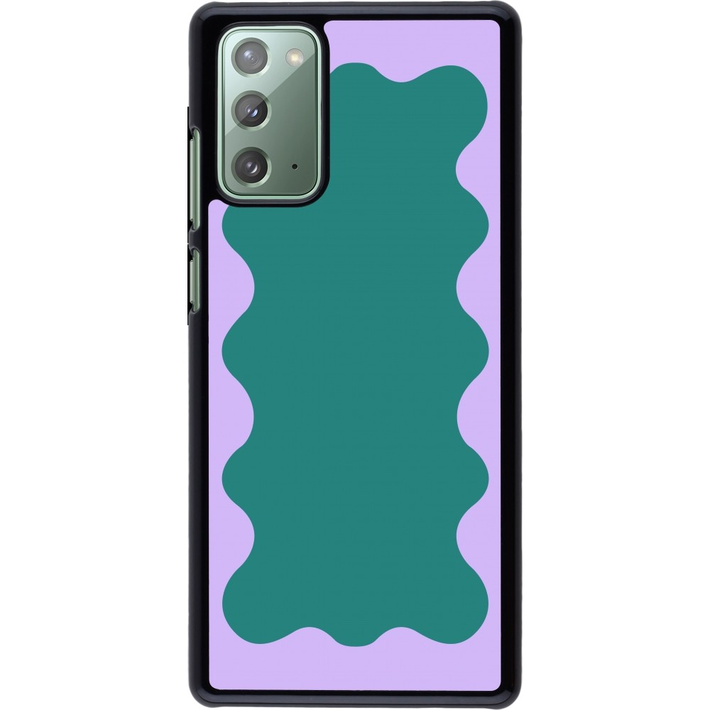 Coque Samsung Galaxy Note 20 - Wavy Rectangle Green Purple