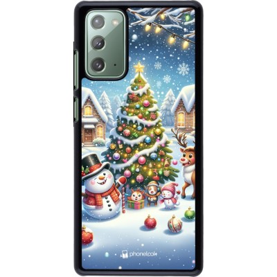 Coque Samsung Galaxy Note 20 - Noël 2023 bonhomme de neige et sapin