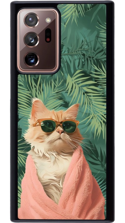 Coque Samsung Galaxy Note 20 Ultra - Cat Summer Palms