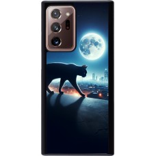 Coque Samsung Galaxy Note 20 Ultra - Chat noir sous la pleine lune