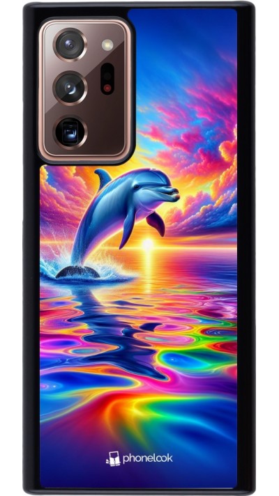 Coque Samsung Galaxy Note 20 Ultra - Dauphin arc-en-ciel heureux