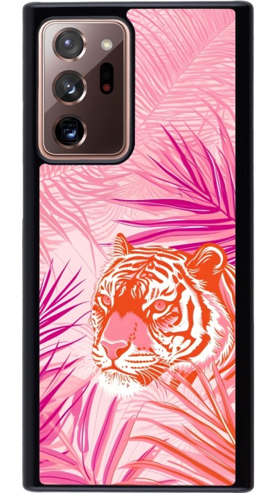 Coque Samsung Galaxy Note 20 Ultra - Tigre palmiers roses