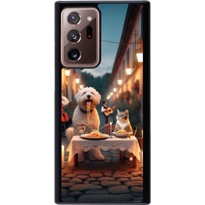 Coque Samsung Galaxy Note 20 Ultra - Valentine 2024 Dog & Cat Candlelight