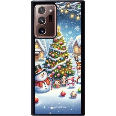 Coque Samsung Galaxy Note 20 Ultra - Noël 2023 bonhomme de neige et sapin