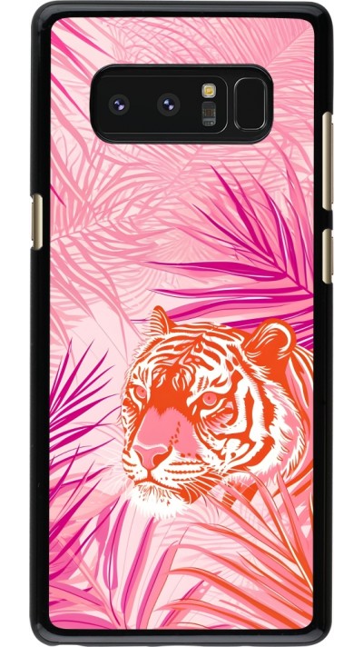 Coque Samsung Galaxy Note8 - Tigre palmiers roses