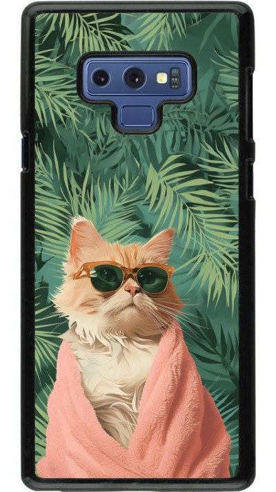 Coque Samsung Galaxy Note9 - Cat Summer Palms