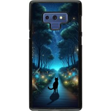 Coque Samsung Galaxy Note9 - Chat noir promenade