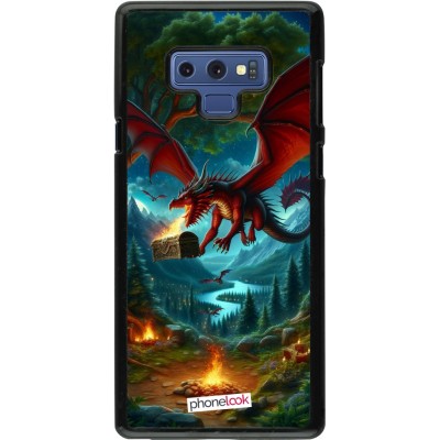 Coque Samsung Galaxy Note9 - Dragon Volant Forêt Trésor