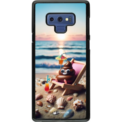 Coque Samsung Galaxy Note9 - Emoji caca sur chaise longue