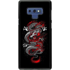 Coque Samsung Galaxy Note9 - Japanese style Dragon Tattoo Red Black