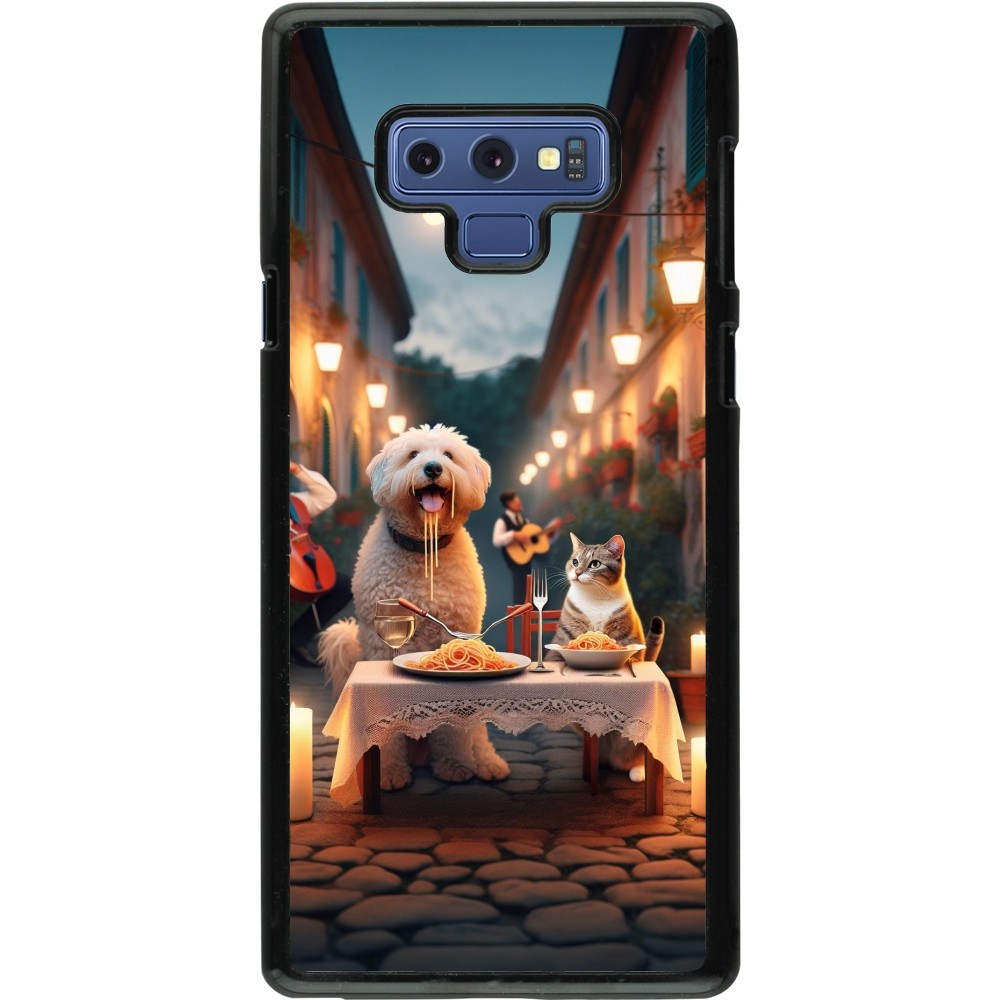 Coque Samsung Galaxy Note9 - Valentine 2024 Dog & Cat Candlelight