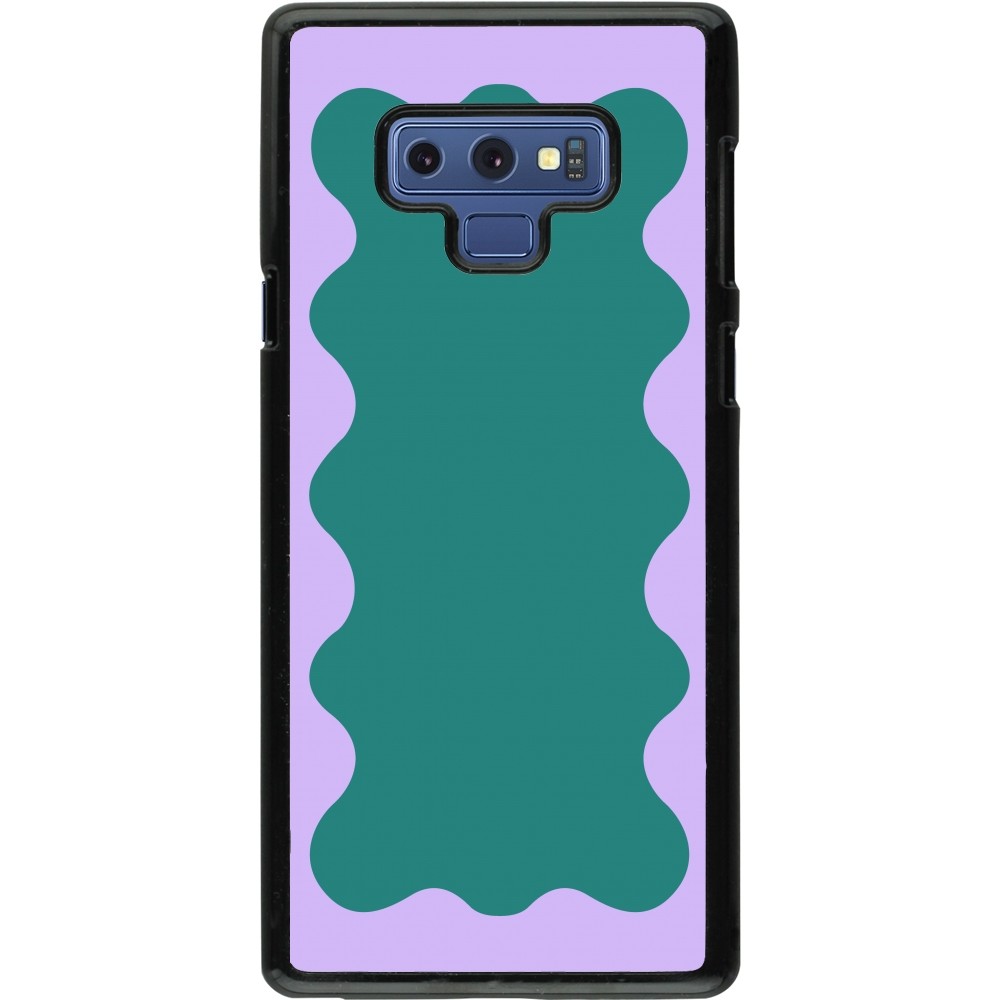 Coque Samsung Galaxy Note9 - Wavy Rectangle Green Purple