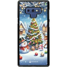 Coque Samsung Galaxy Note9 - Noël 2023 bonhomme de neige et sapin