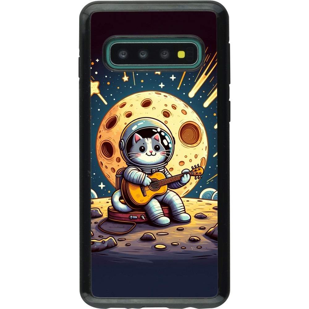 Coque Samsung Galaxy S10 - Hybrid Armor noir AstroCat RockLune