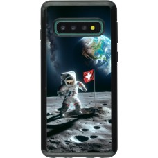 Coque Samsung Galaxy S10 - Hybrid Armor noir Astro Suisse sur lune