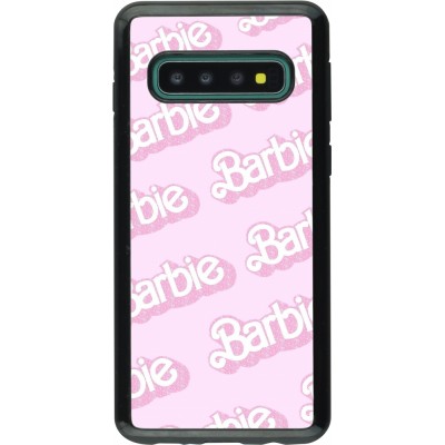 Coque Samsung Galaxy S10 - Hybrid Armor noir Barbie light pink pattern