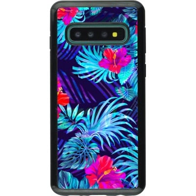 Coque Samsung Galaxy S10 - Hybrid Armor noir Blue Forest