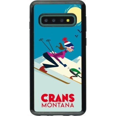 Coque Samsung Galaxy S10 - Hybrid Armor noir Crans-Montana Ski Downhill