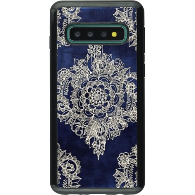 Coque Samsung Galaxy S10 - Hybrid Armor noir Cream Flower Moroccan