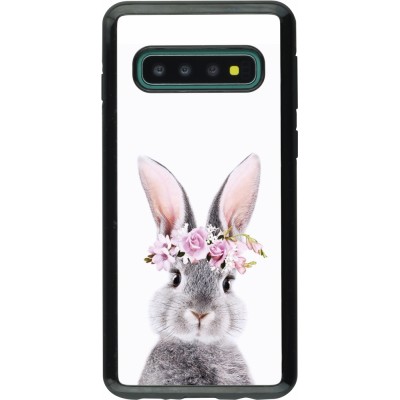 Coque Samsung Galaxy S10 - Hybrid Armor noir Easter 2023 flower bunny